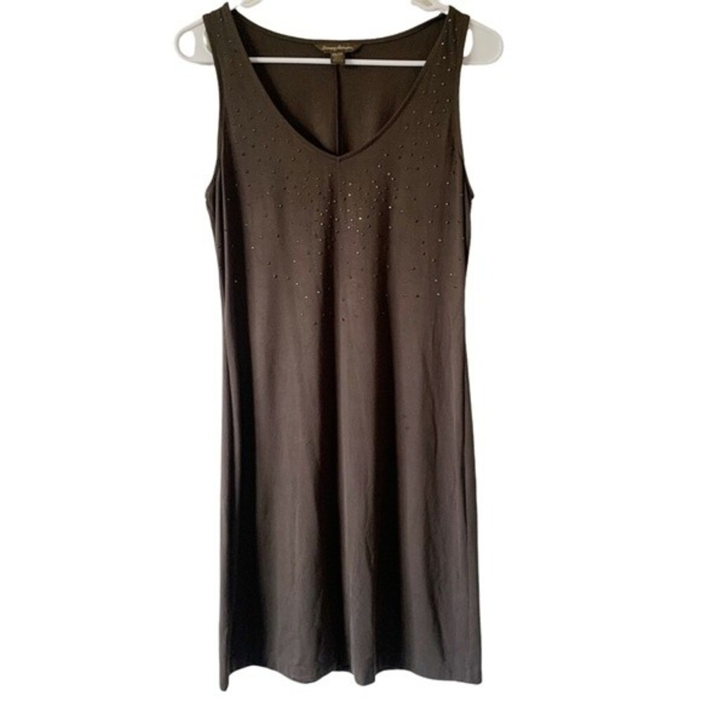 Tommy Bahama's Army Green Sleeveless Sheath Knee Length Dress Size XS Women